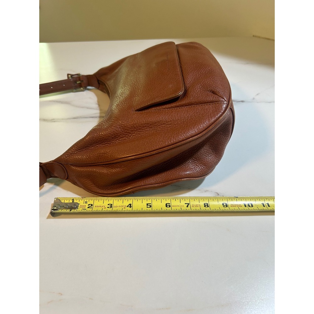 Stone Mountain Pebbled Leather HoboBag Cognac Brown Shoulder Purse Vintage Style - Picture 7 of 8